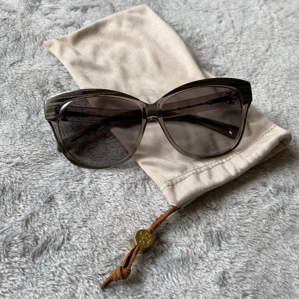 Tory Burch Gray Semi-transparent Wayfarer Sunglasses